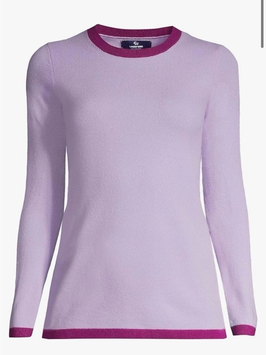 Lands' End Sweaters - Lands' End Womens Cashmere Sweater Lavender Cloud Multi Regular Medium
